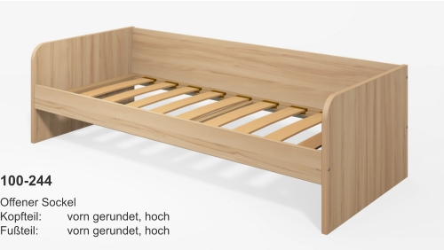 100-244 Offener SockelKopfteil:	vorn gerundet, hochFußteil:	vorn gerundet, hoch