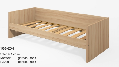 100-204 Offener SockelKopfteil:	gerade, hochFußteil:	gerade, hoch