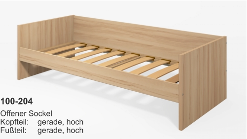 100-204 Offener SockelKopfteil:	gerade, hochFußteil:	gerade, hoch