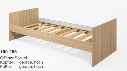 100-203 Offener SockelKopfteil:	gerade, hochFußteil:	gerade, hoch