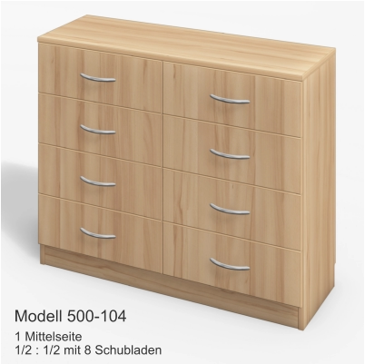 1 Mittelseite1/2 : 1/2 mit 8 Schubladen Modell 500-104