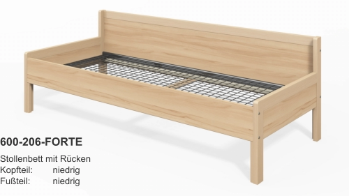 600-206-FORTE Stollenbett mit RückenKopfteil:	niedrigFußteil:	niedrig